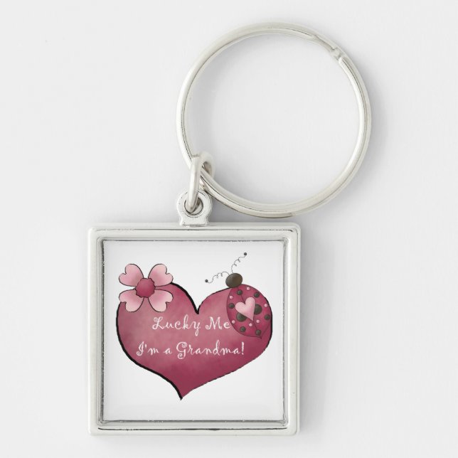 Lucky Me I'm a Grandma  Gifts Keychain (Front)