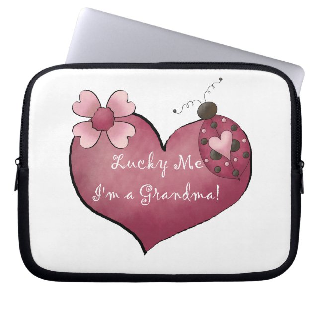 Lucky Me I'm a Grandma  Gifts Laptop Sleeve (Front)