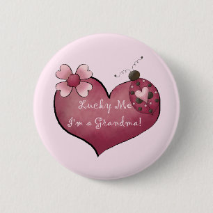 Lucky Me I'm a Grandma Tshirts and Gifts 2 Inch Round Button