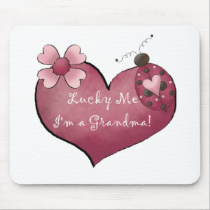 Lucky Me I'm a Grandma Tshirts and Gifts Mouse Pad