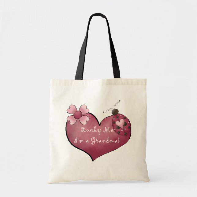 Lucky Me I'm a Grandma Tshirts and Gifts Tote Bag (Front)