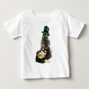 Lucky Meerkat with Pot Of Gold St. Patrick's Day Baby T-Shirt