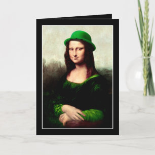 Lucky Mona Lisa St Patrick's Day Shamrock Card