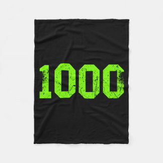 Lucky Number 1000 Green Vintage Sports Player Fan Fleece Blanket