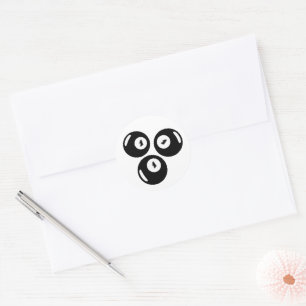 Lucky Number 111 Black Balls Classic Round Sticker