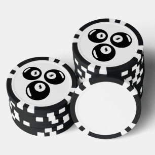 Lucky Number 111 Black Balls Poker Chips