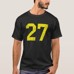 Lucky Number 27 Yellow Vintage Sports Player Fan J T-Shirt