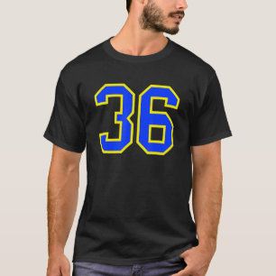Lucky Number #36 Blue Yellow Sport Player Fan Jers T-Shirt