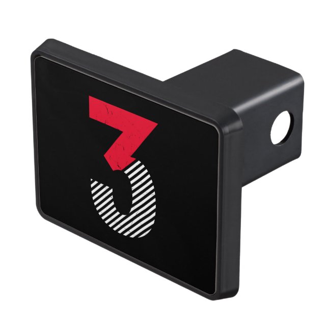 Lucky Number 3 Trailer Hitch Cover (Top Right)