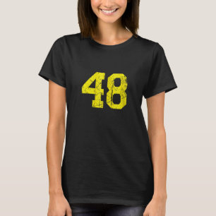 Lucky Number #48 Yellow Vintage Sports Player Fan T-Shirt