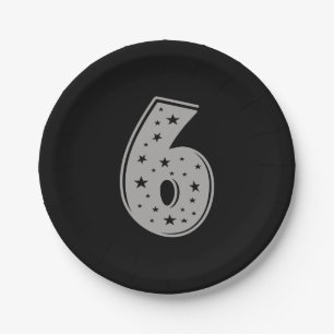 Lucky Number 6 Happy Birthday Paper Plate