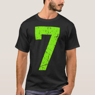 Lucky Number 7 Green Vintage Sport Player Fan Jers T-Shirt