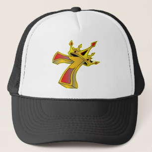 Lucky Number 7 with Crown Tattoo Trucker Hat