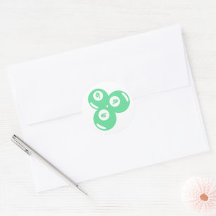 Lucky Number 9 Teal Balls Classic Round Sticker