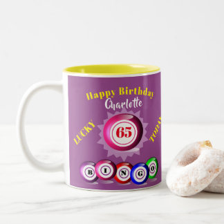 Lucky Number Bingo Themed Birthday Two-Tone Coffee Mug