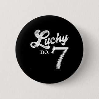 Lucky Number Seven Distressed Favourite Number 2 Inch Round Button