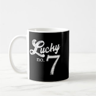 Lucky Number Seven Distressed Favourite Number Coffee Mug