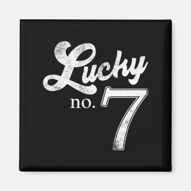 Lucky Number Seven Distressed Favourite Number Magnet (Front)