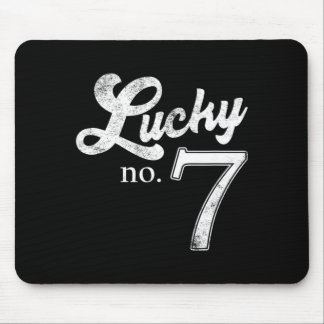 Lucky Number Seven Distressed Favourite Number Mouse Pad