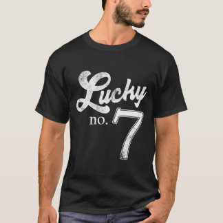 Lucky Number Seven Distressed Favourite Number T-Shirt