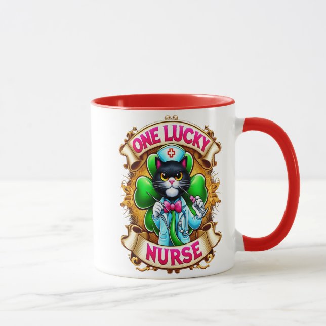 Lucky Nurse Cat  Mug (Right)