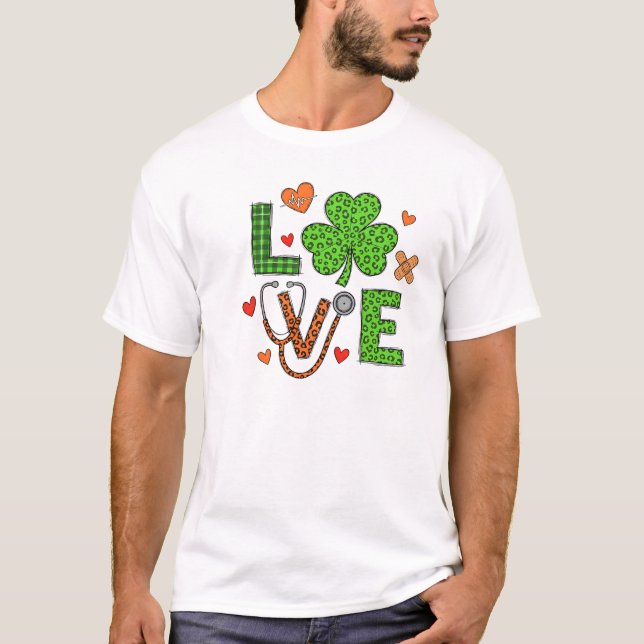 Lucky Nurse Love Shamrock Leopard Graphic T-Shirt (Front)