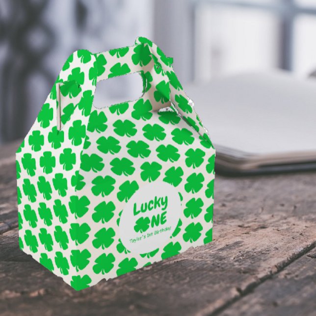 Lucky One 1st Birthday Baby Favor Box (Creator Uploaded)