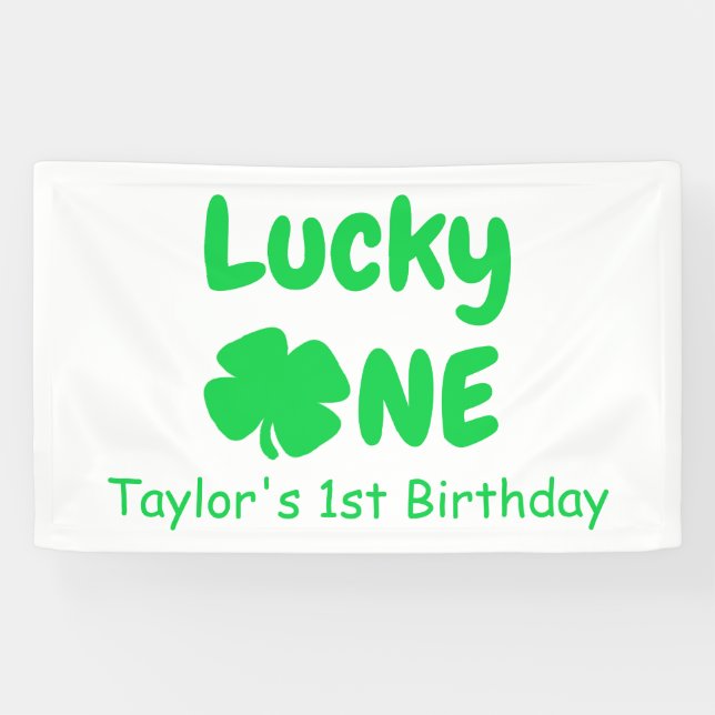 Lucky One 1st Birthday Banner (Horizontal)