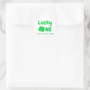 Lucky One 1st Birthday Classic Round Sticker