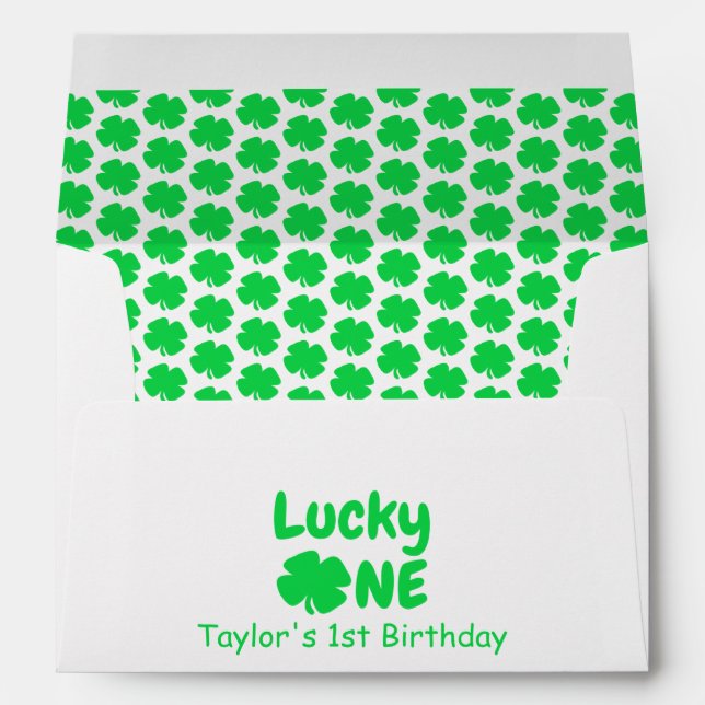 Lucky One 1st Birthday Envelope (Back (Bottom))