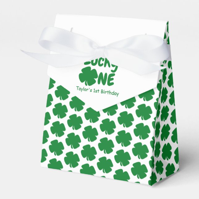 Lucky One 1st Birthday Favour Box (Front Side)