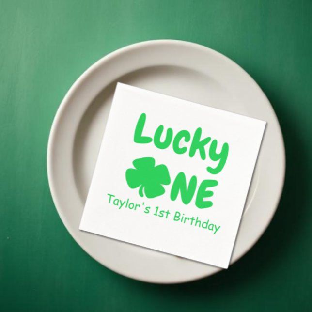 Lucky One 1st Birthday Napkin (Creator Uploaded)