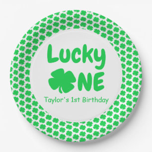 Lucky One 1st Birthday Paper Plate