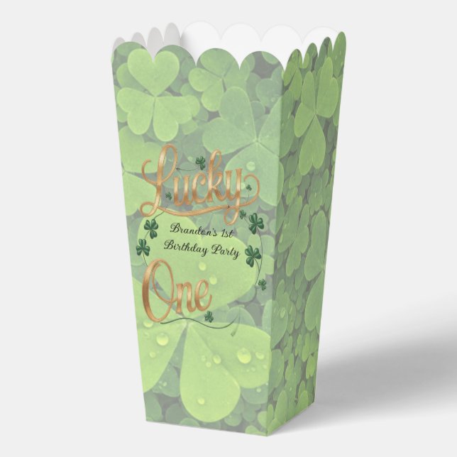 Lucky One 1st. Birthday Party  Favor Box (Front)