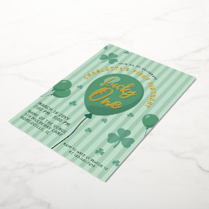 Lucky One 1st Birthday St Patricks Day Balloon