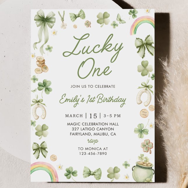 Lucky One 1st Birthday St Patrick's Day Invitation (Creator Uploaded)