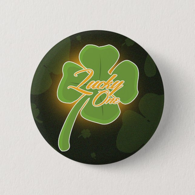 Lucky One 2 Inch Round Button (Front)