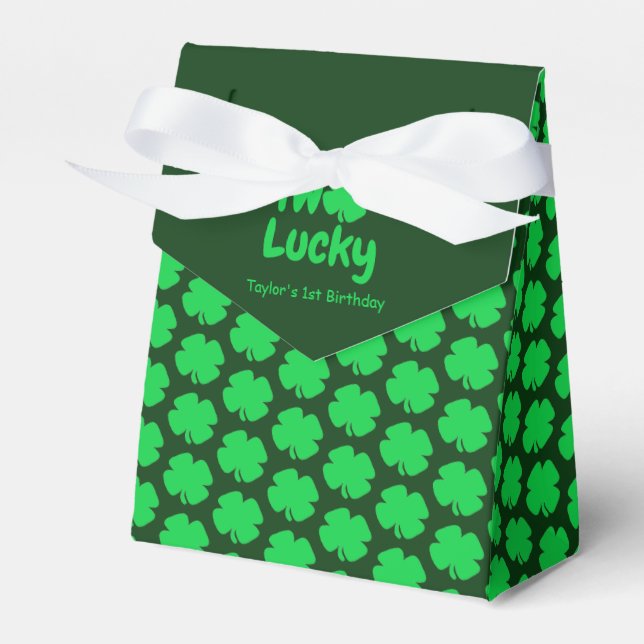 Lucky One 2nd Birthday Favor Box (Front Side)