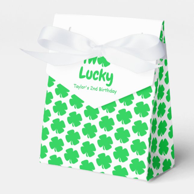 Lucky One 2nd Birthday Favor Box (Front Side)