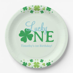 Lucky One First 1st Birthday Party Paper Plate