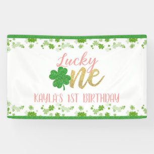 Lucky One First Birthday Banner - Girl