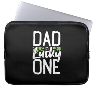 Lucky One First Birthday Dad Family St. Patrick's Laptop Sleeve