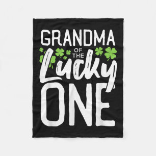 Lucky One First Birthday Grandma Family St. Patric Fleece Blanket