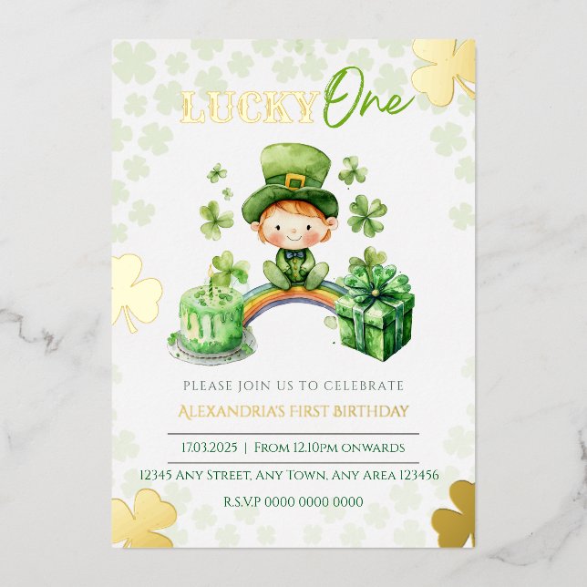 Lucky One First Birthday St Patricks (Front)