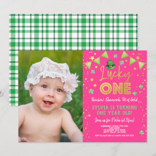 Lucky One First Birthday St Patrick's Day Photo Invitation