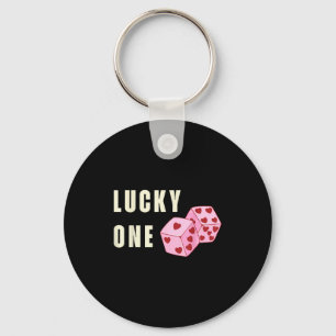 Lucky One Heart Dice Couples Matching Valentines D Keychain