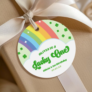 Lucky One Lucky Charm Rainbow 1st Birthday Party Favour Tags