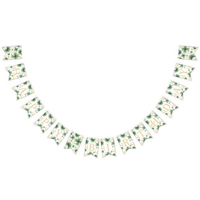 Lucky One Shamrock First Birthday Banner (All)