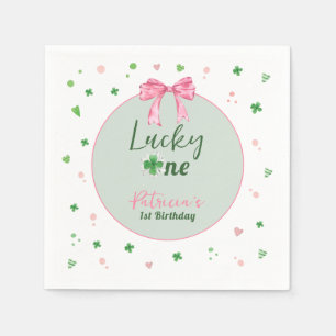 Lucky One St Patrick Girl Birthday Napkin