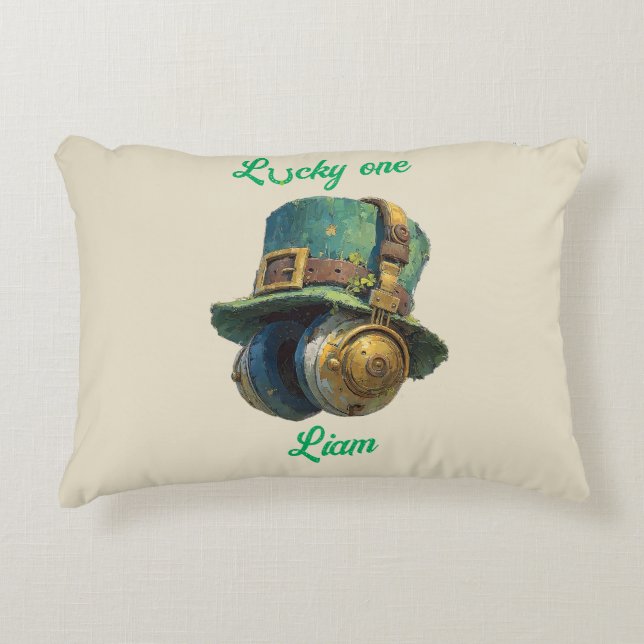 Lucky One St. Patrick’s Day Music Personalized Accent Pillow (Front)